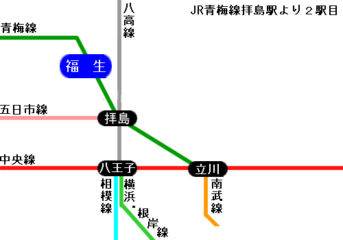 JR青梅線拝島駅より2駅目